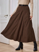 Modely Women's Solid Color Long Casual Skirt, Autumn/Winter Maxi Women Outfit